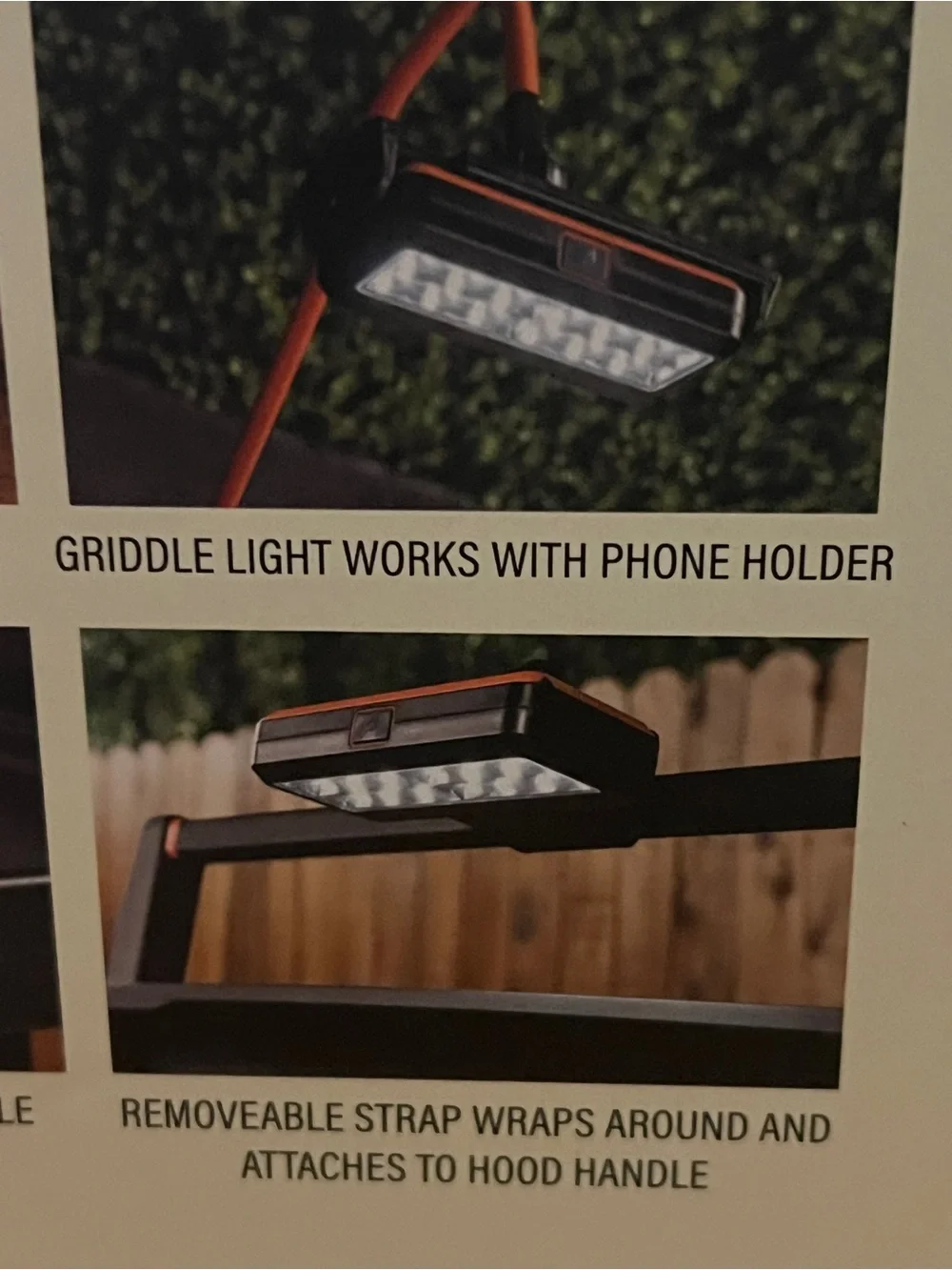 Blackstone Black Phone Holder with Orange Trim Griddle Light